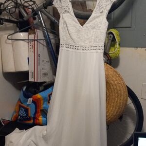 SHEIN White Lace Wedding Dress